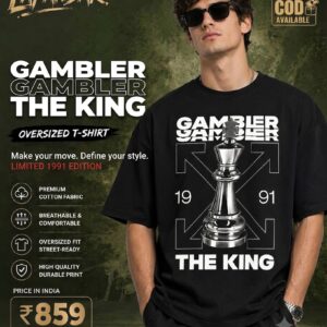 THE LAFANDAR Gambler The King Chess Oversized T-Shirt